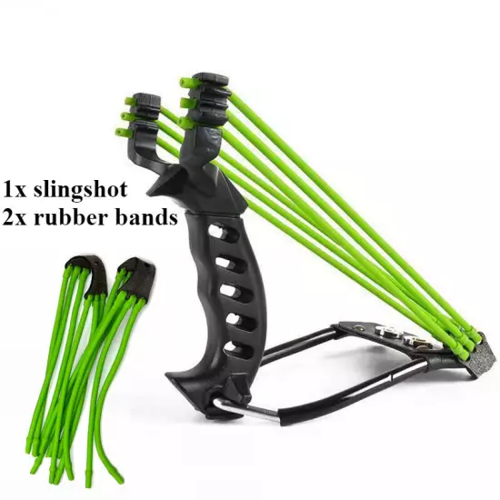 Pro Heavy Duty Slingshot Hunting Fishing Catapult High Velocity Shooting Set