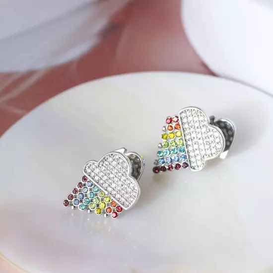 Kate Spade New York Silver Into The Sky Cloud Rainbow Stud earrings