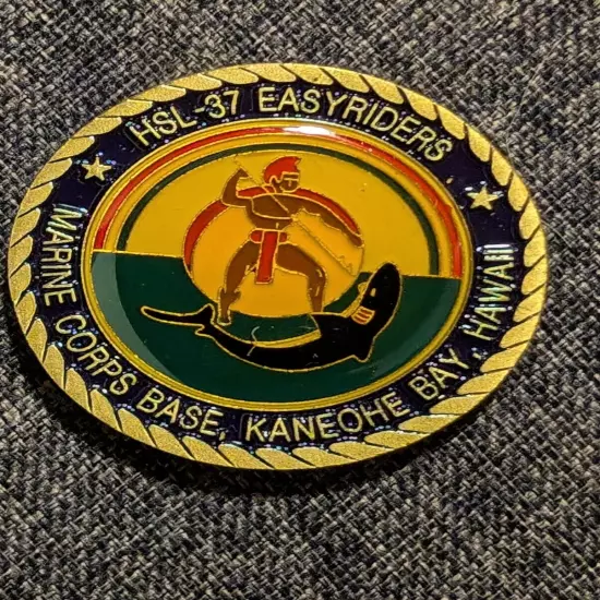 Hawaii HSL-37 EASY RIDERS Marine Kaneohe Cdr Fisher Challenge Coin Submarine