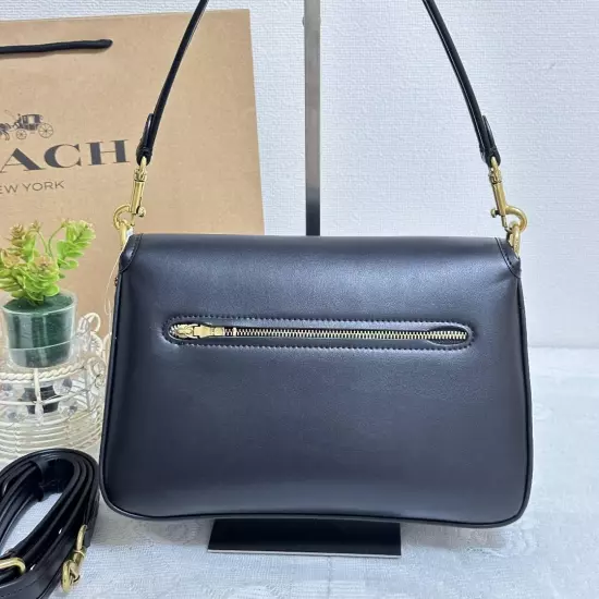 Coach C4823 Leather Soft Tabby Shoulder Bag Crossbody Black NEW Outlet Handbag