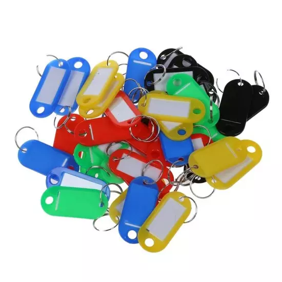 40 Pcs Split Plastic ID Tags Name Card Label Key Holder U9U71944