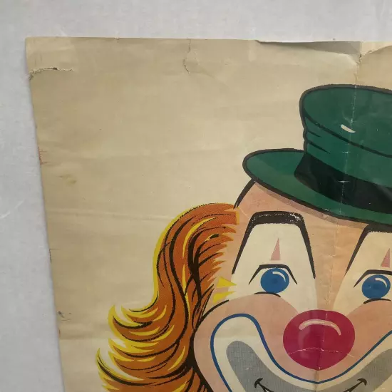 BEISTLE Pin The Nose On The Clown Party Game Birthday 16.5 x 18 Poster Vtg 1989