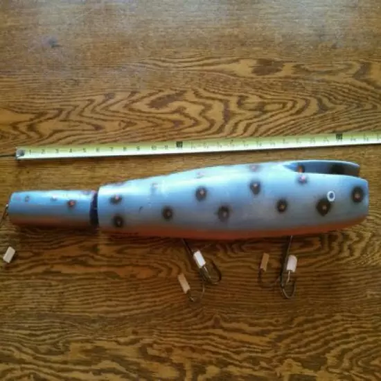 Vtg 24" Original hand made Giant Fishing Lure Man Cave Cabin Display H.Thompson 