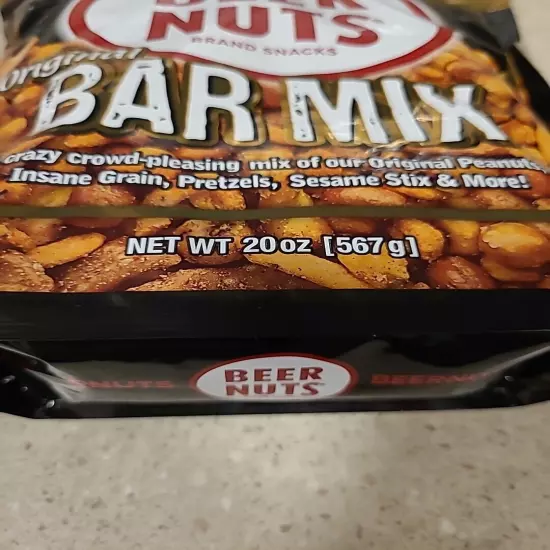 1, 20oz Bag, Beer Nuts Bar Mix, Original Bar Mix, New SEALED, Free Shipping 