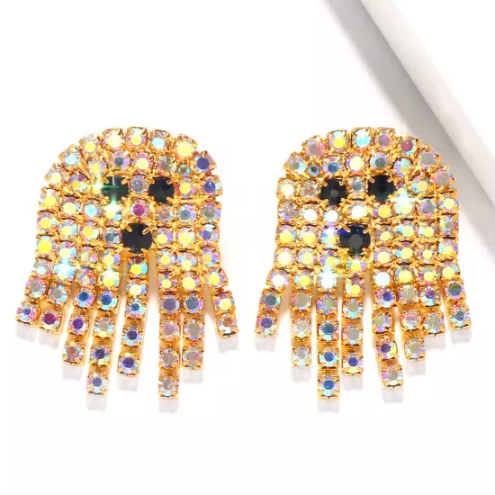 Colorful Crystals Ghost Earrings