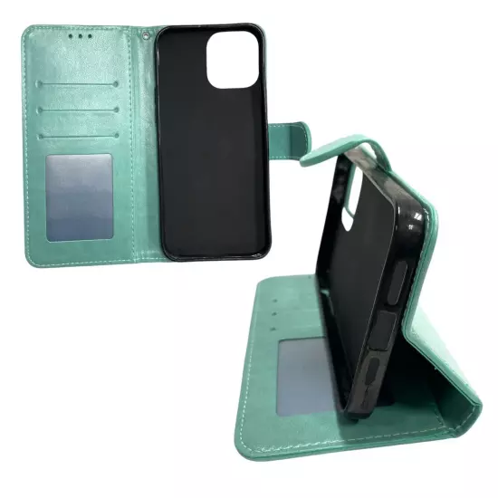 Flip Credit Card Holder Wallet Case for iPhone 13 Promax, Free Temper Glass