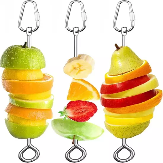 Bird Cage Food Holder Parrot Fruit Vegetable Skewer Feeder... 