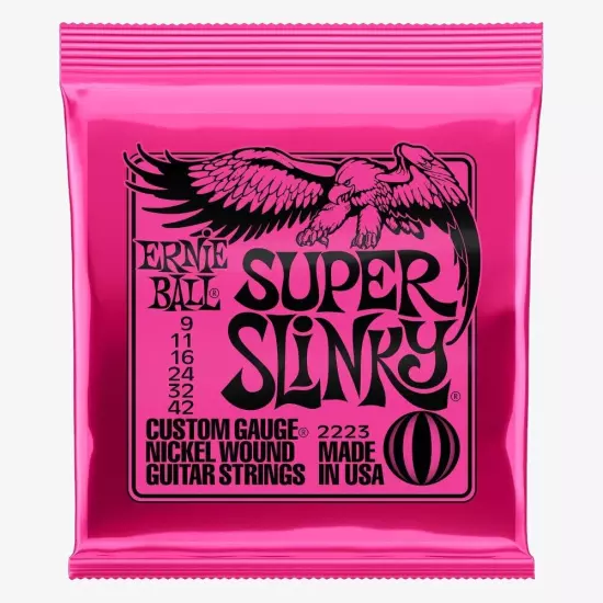 Ernie Ball 2223 SUPER SLINKY NICKEL WOUND ELECTRIC GUITAR STRINGS 9-42 GAUGE