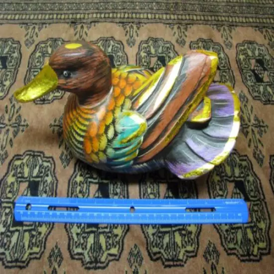 Beautiful ANTIQUE 12" HAND PAINTED WOODEN HUNTING DECOY DUCK