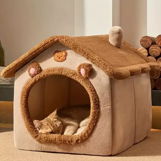 Foldable Pet House Removable Washable Cat House Puppy Cave Sofa Pet Bed House