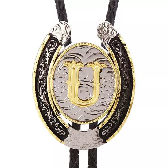 Bolo Tie for Men- Golden Initial Letter A to Z Western Cowboy Bolo Tie for Women