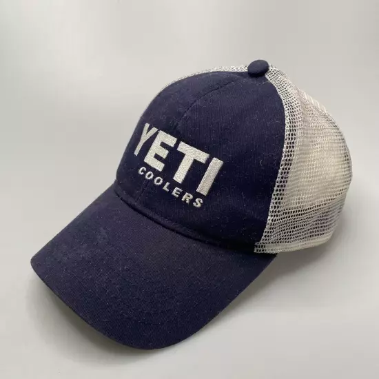 Yeti Coolers Snap Back Trucker Hat Cap Mesh Navy Blue One Size -