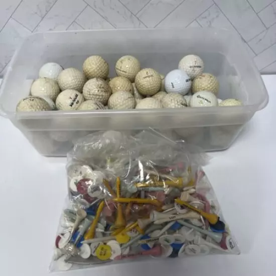 Vintage Collectible 45+ Golf Balls - Mixed Lot of brands and models & Tees