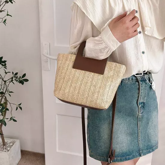 Straw Bags Women Summer Crossbody Bags Lady Travel Handbags Shoulder Bags