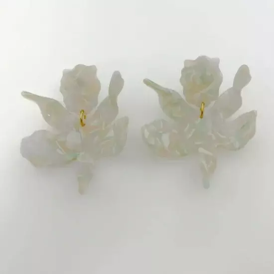 Lele Sadoughi Small Paper Lily Drop Earrings in Mint