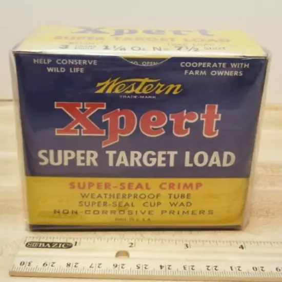 VINTAGE WESTERN XPERT 12 GA. 7 1/2 Shot SUPER TARGET LOAD EMPTY BOX "TRAP LOAD"