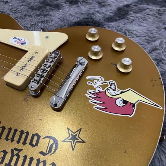 Mike Ness 1976 Deluxe electric guitar Solid Mahogany Aged Gold Relics by hands