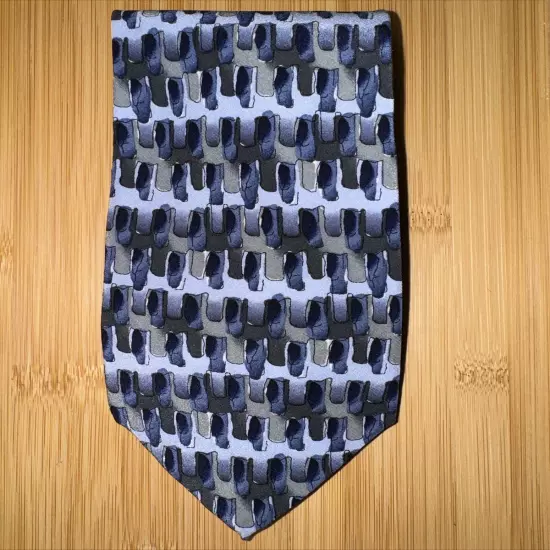 J Garcia Bathers Collection 15 Blue Abstract Silk Tie - 58L 4.0W