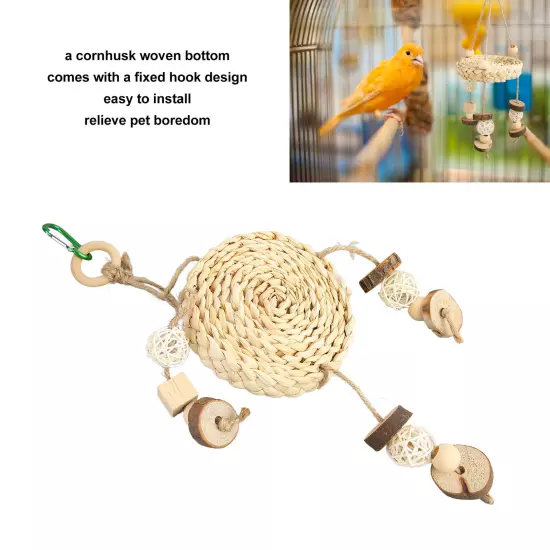 Bird Woven Swing Toy Natural Relieve Boredom Promotes Health Bird Woven Hammock