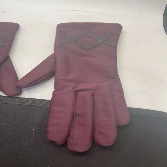 Fownes - Vtg Driving Gloves - Maroon - Acrylic Lining - Ladies One Size