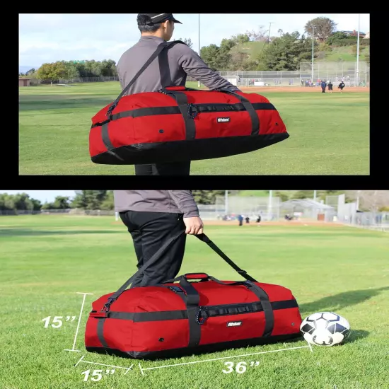 130L 36" Heavy Duty Extra Large Sports Gym Equipment Travel Duffle Bag W/Adju...