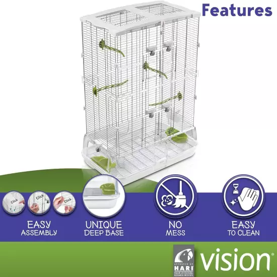 Vision M02 Wire Bird Cage, Home for Parakeets, Finches and Medium 