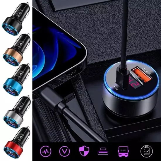 USB Car Socket Phone Fast Charger 12V Cigarette Lighter Plug Power US L0F9