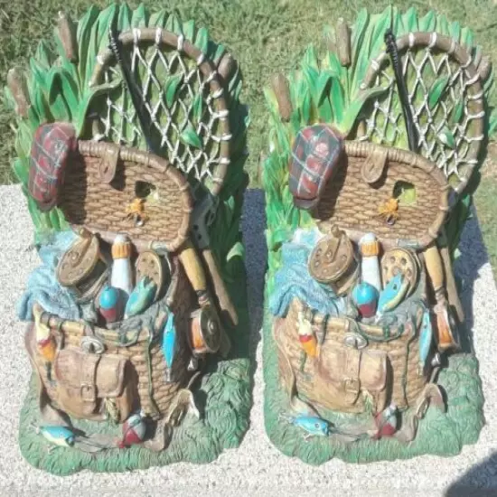 FISHING THEMED BOOK ENDS FOR THE FISHERMAN WHO HAS EVERYTHING ELSE NICE GIFT