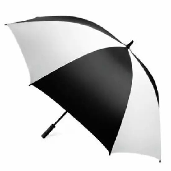 Golf Umbrella 62" Black/White Push Button Auto Open