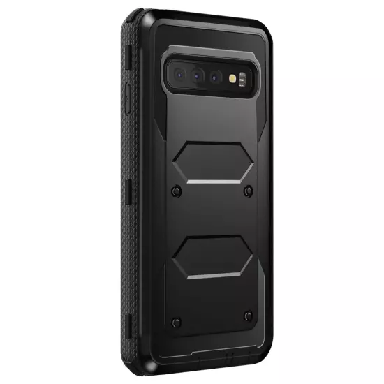 Black For Samsung Galaxy S10 5G/S10 Plus/S10e Dual Layer Case Heavy Duty Cover