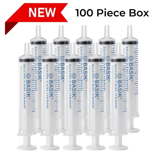 5cc | 5ml Silicone O-ring Slip Tip Feeding Craft Syringe W/Caps 100 Piece Box