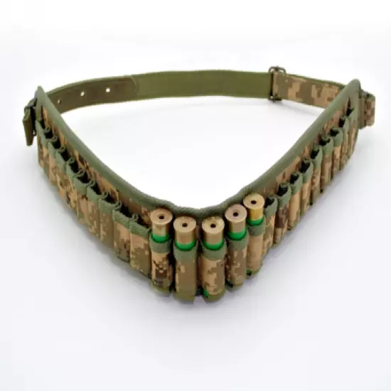 Premium Quality Cartridge Belt Shotgun Shell Holder Bandolier Camo 16-12Ga.