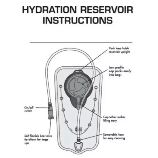 14 Liter Capacity Outdoor Equipment Backpack w/ 2 L Hydration/Water Reservoir