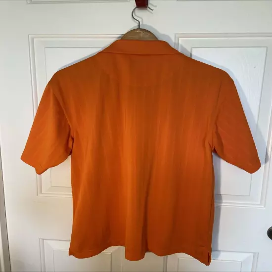 Pro Tour Cool Play Mens Orange Golf Polo Shirt Size L Short Sleeve