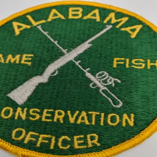 Alabama Game and Fish 4" Conservation Officer with Gun Rod Vintage Never Sewn