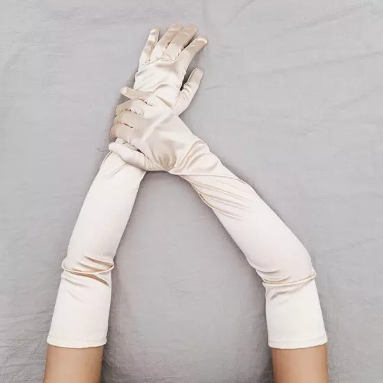 Women's Satin Long Gloves Opera Wedding Bridal Evening Party Prom Costume Glov