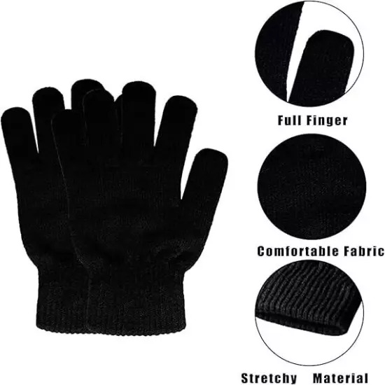 36 Pack Men's Women Warm Stretchy Winter Magic Gloves Thermal Knit Wholesale Lot