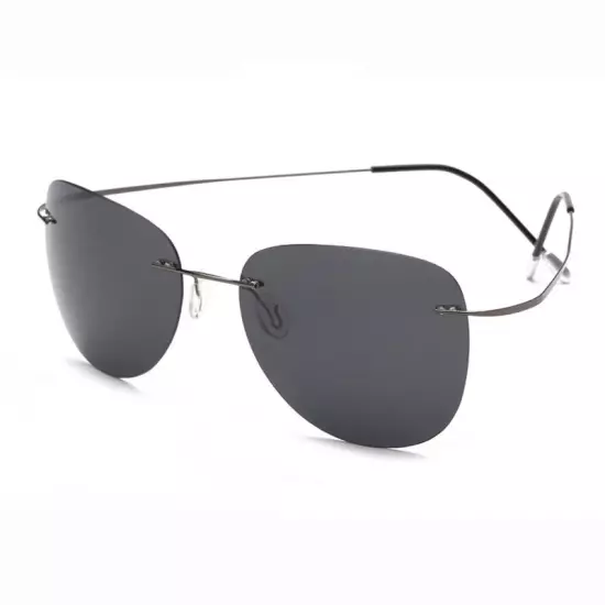 Polarize Sunglasses Titanium Silhouette Light Brand Designer Rimless Men Eyewear