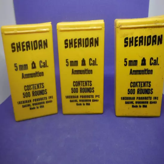 Sheridan 5mm/.20cal Air Gun Cylindrical Pellets: Tall Yellow Box - FULL! (500)