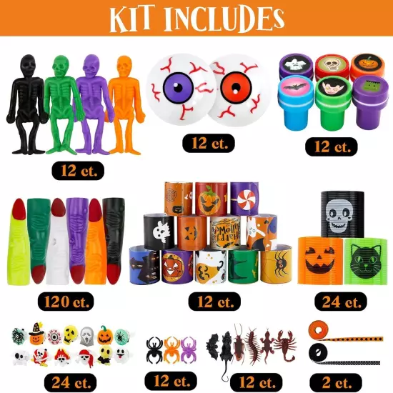 Halloween Party Favors - 24 Pack (266PCS) Gloves Stuffed Toys Bulk,... 