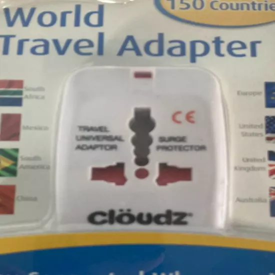 CLOUDZ World Travel Adapter TGS-931776 150 Countries Vacation Travel Compact