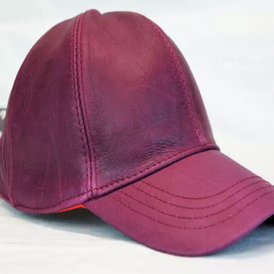 New 100% Real Genuine Lambskin Leather Baseball Cap Hat Sports Visor 40 COLORS