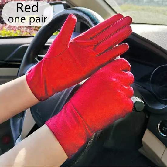 Women Spandex Driving Gloves Show Etiquette Sunscreen Cotton Thin Gloves