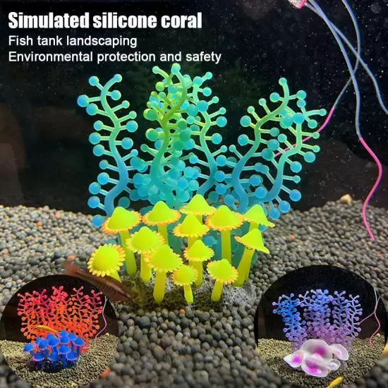 Silicone Fluorescent Coral Aquarium Landscaping G5X3