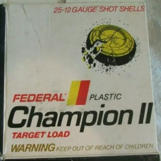 VINTAGE FEDERAL CHAMPION II SHOTGUN 12 GA CARTRIDGE SHELLS Box Empty