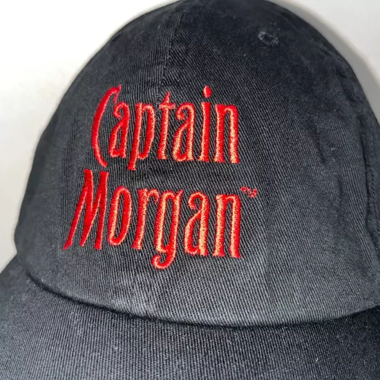 Captain Morgan Black Hat Adjustable OSFM Toppers Embroidered Promotional Promo