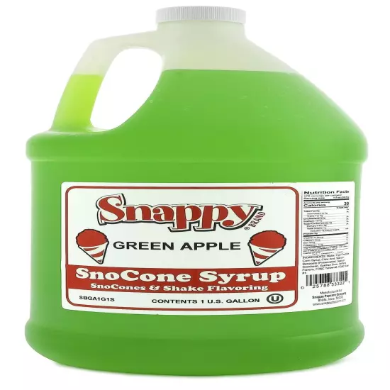 Popcorn Snow Cone Syrup Gallon, Green Apple, 1 Gallon