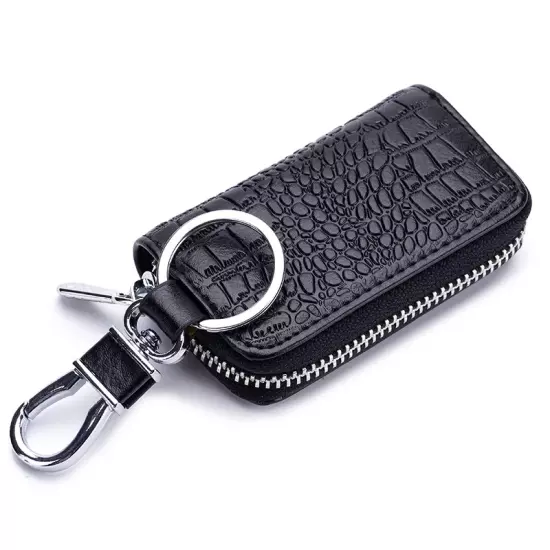 Mini Key Holder for Car Keys Wallet Pouch Bag Premium Leather Keychain Housekeep