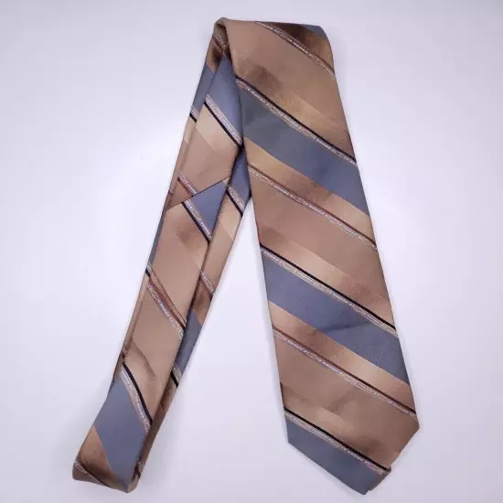 G Galvani Mens Formal Necktie 56"Lx3"W Brown/Gray Neck Tie