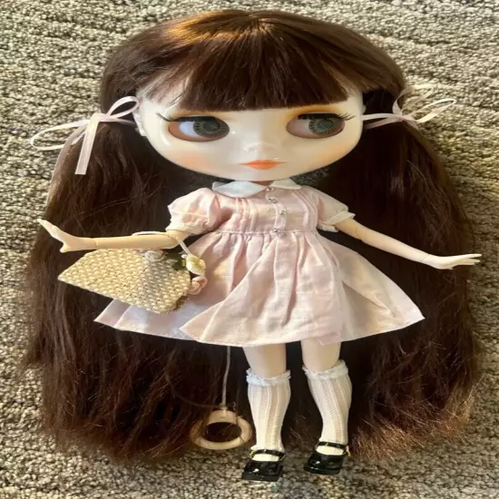 Blythe Doll BJD 12" Jointed Body White Skin Shiny Face Brown Hair Toy Gift